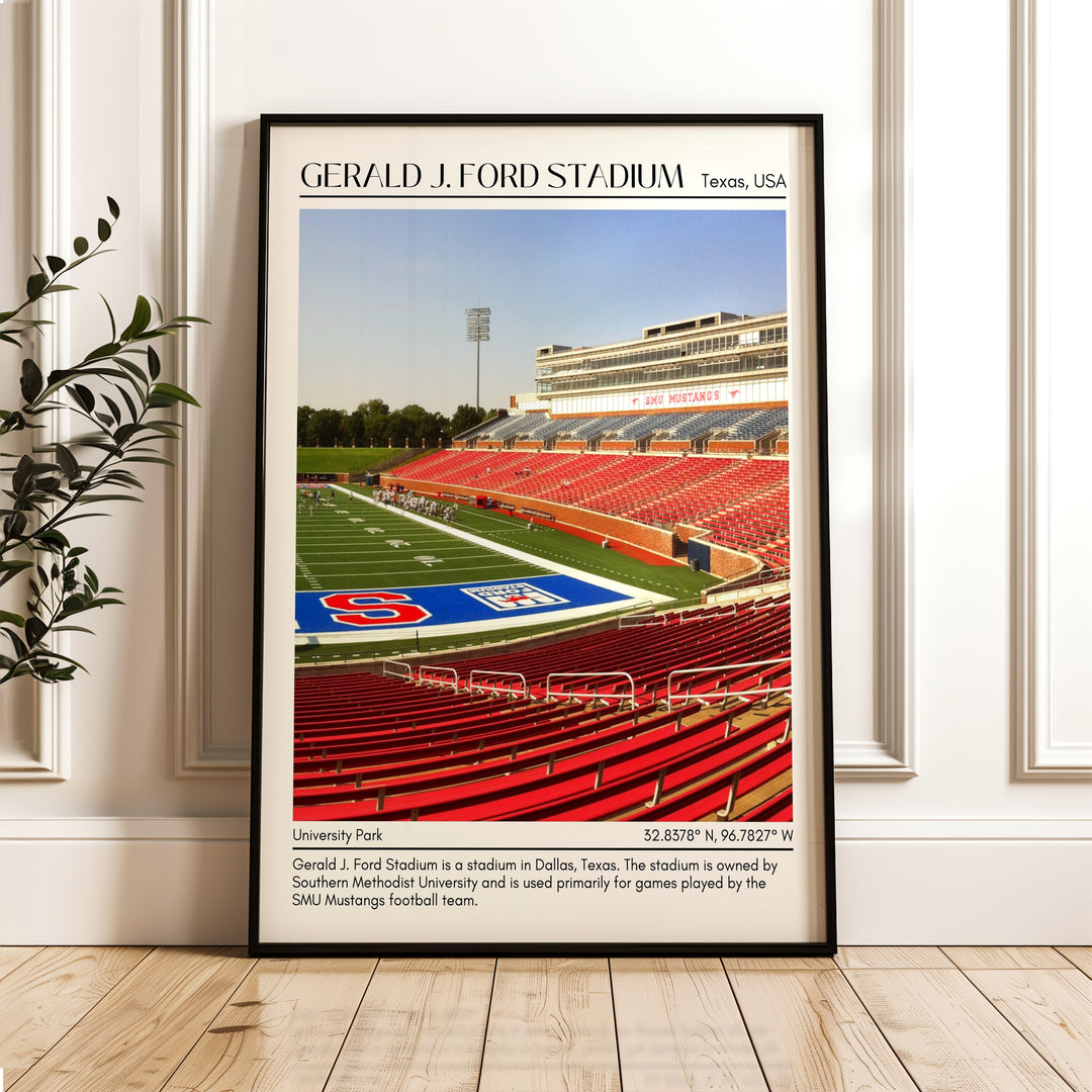 Gerald J. Ford Stadium Football Minimal Wall Art