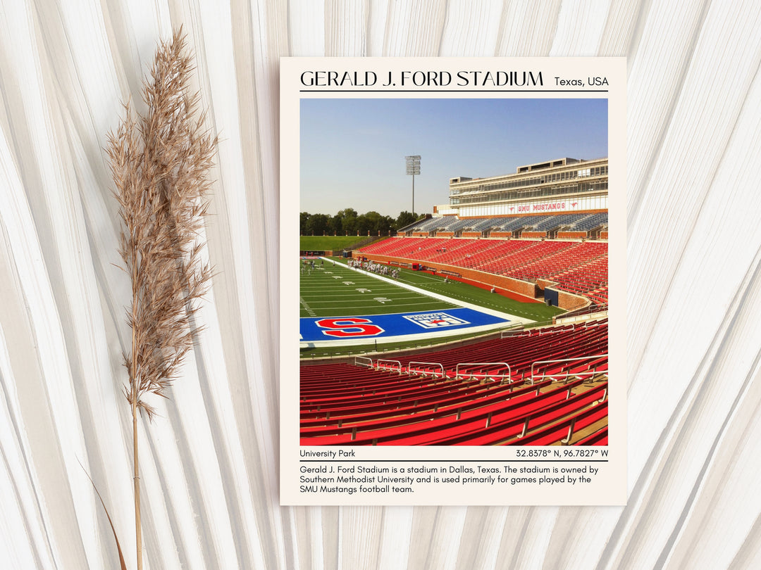 Gerald J. Ford Stadium Football Minimal Wall Art