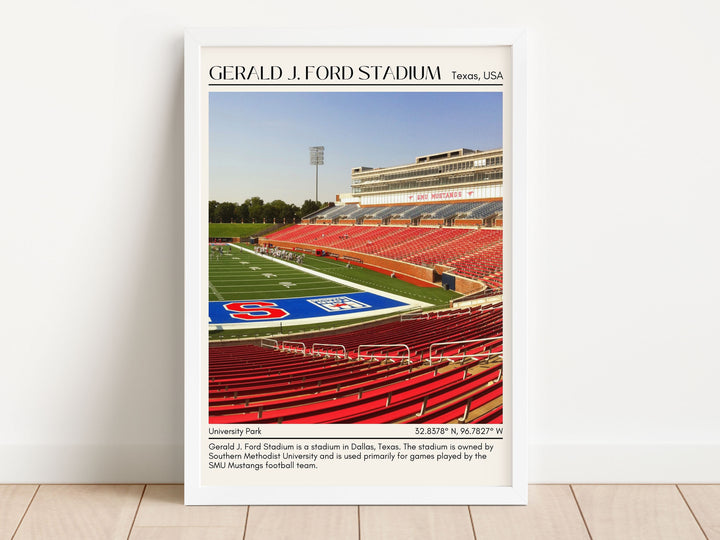 Gerald J. Ford Stadium Football Minimal Wall Art