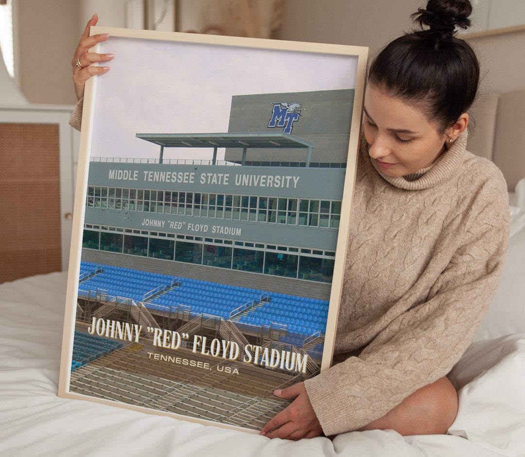 Johnny "Red" Floyd Stadium Football Wall Art