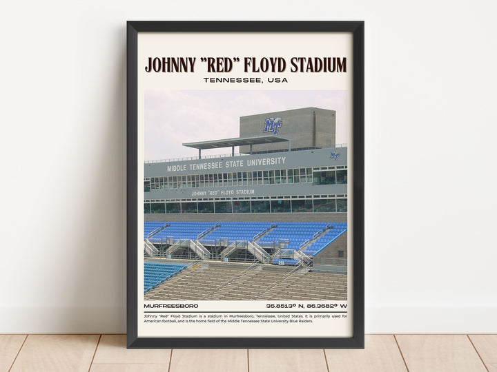 Johnny "Red" Floyd Stadium Football Retro Wall Art