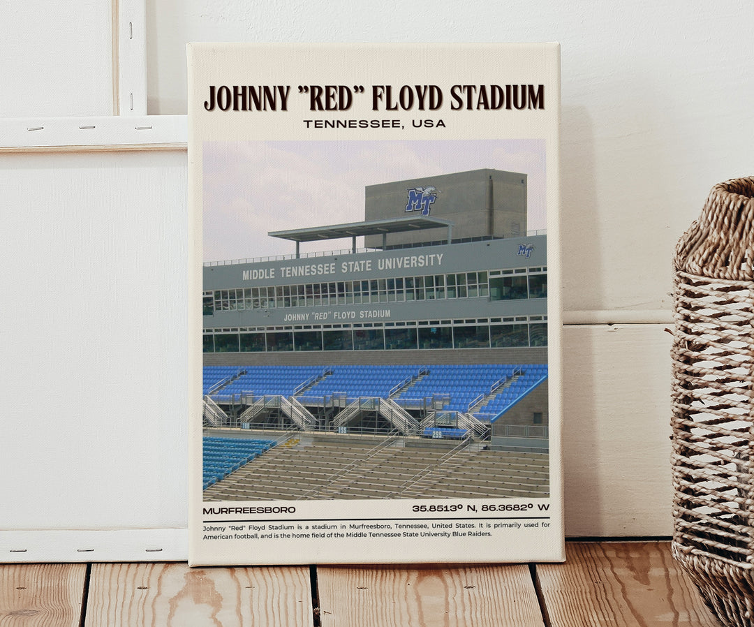 Johnny "Red" Floyd Stadium Football Retro Wall Art