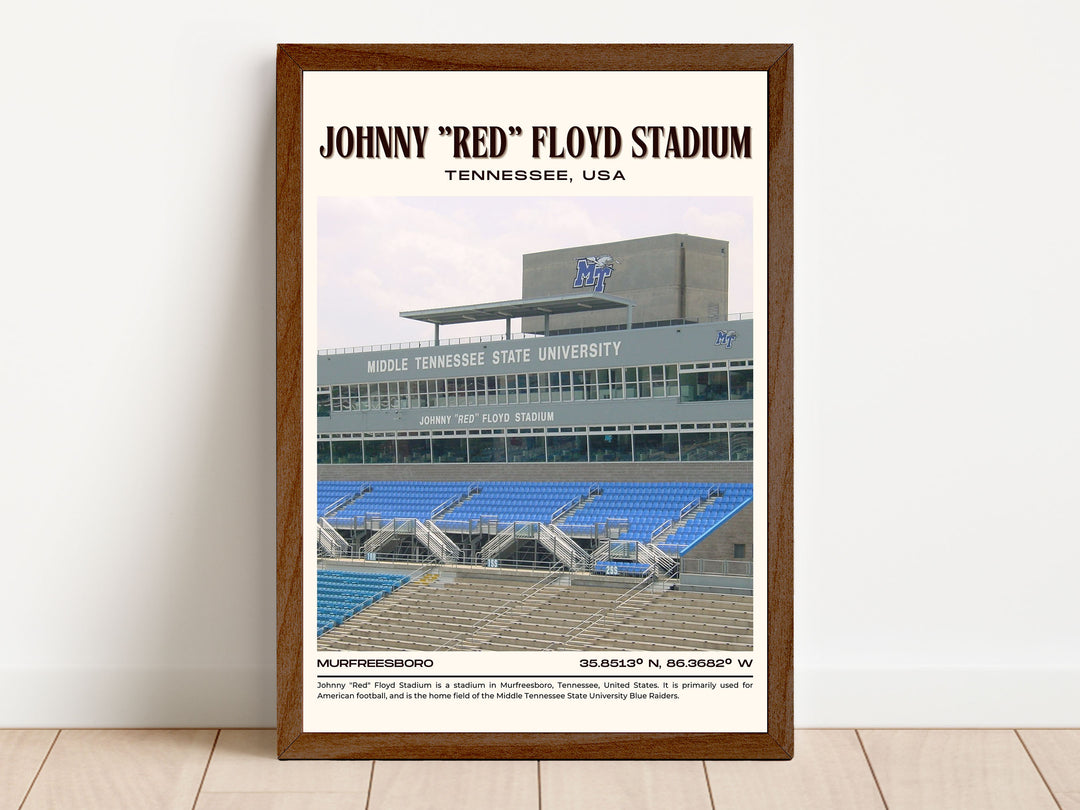 Johnny "Red" Floyd Stadium Football Retro Wall Art