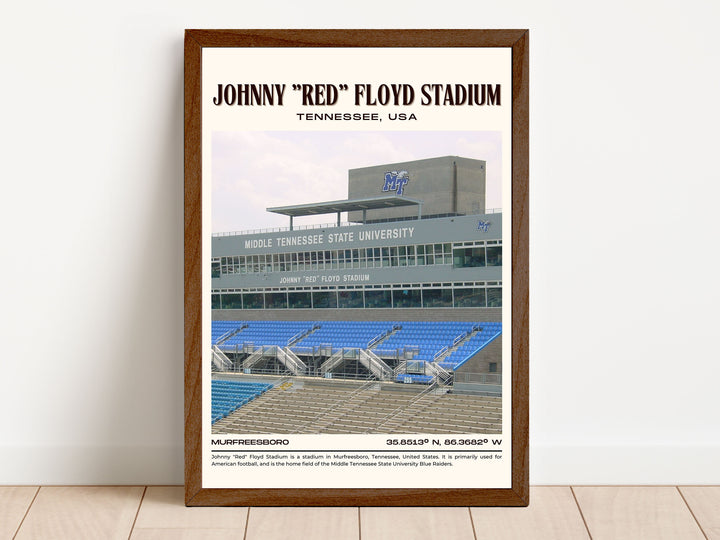 Johnny "Red" Floyd Stadium Football Retro Wall Art