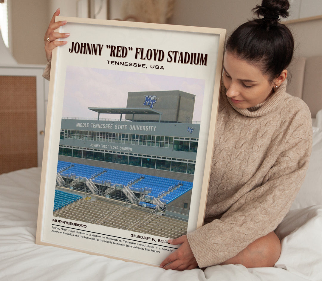 Johnny "Red" Floyd Stadium Football Retro Wall Art