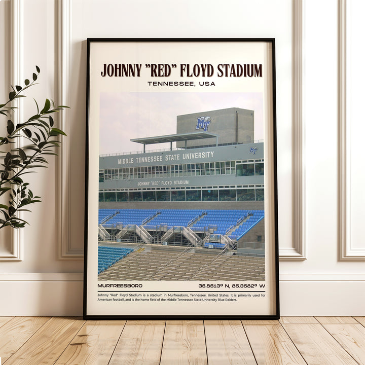 Johnny "Red" Floyd Stadium Football Retro Wall Art