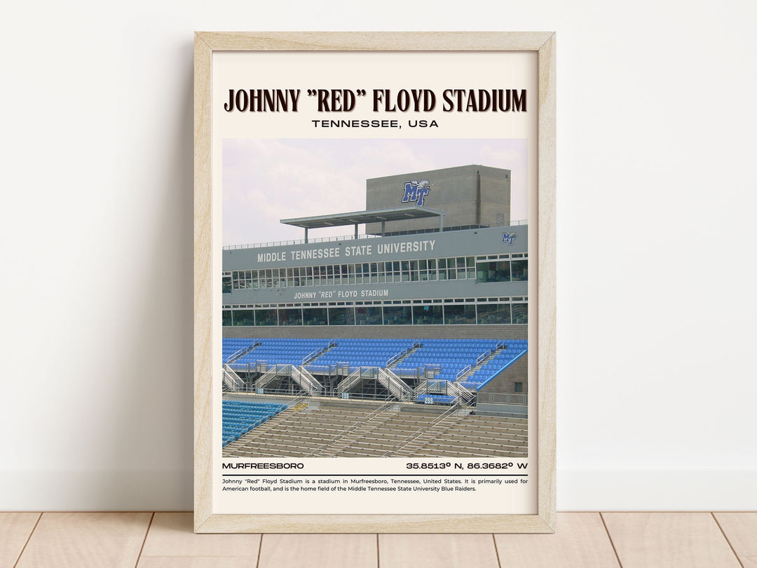 Johnny "Red" Floyd Stadium Football Retro Wall Art