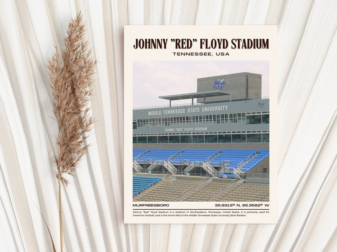 Johnny "Red" Floyd Stadium Football Retro Wall Art