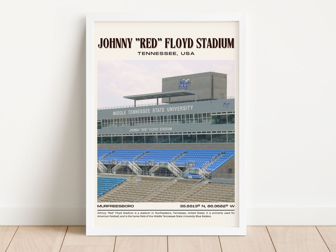 Johnny "Red" Floyd Stadium Football Retro Wall Art