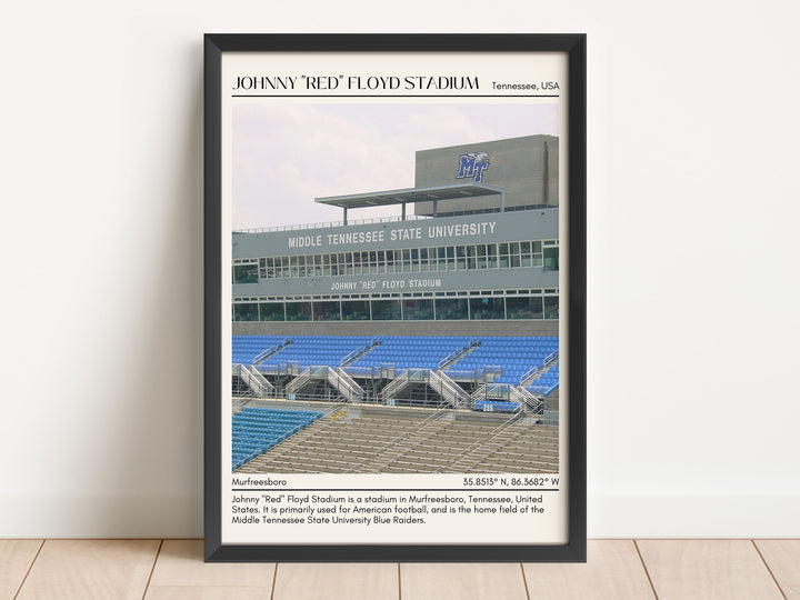 Johnny "Red" Floyd Stadium Football Minimal Wall Art