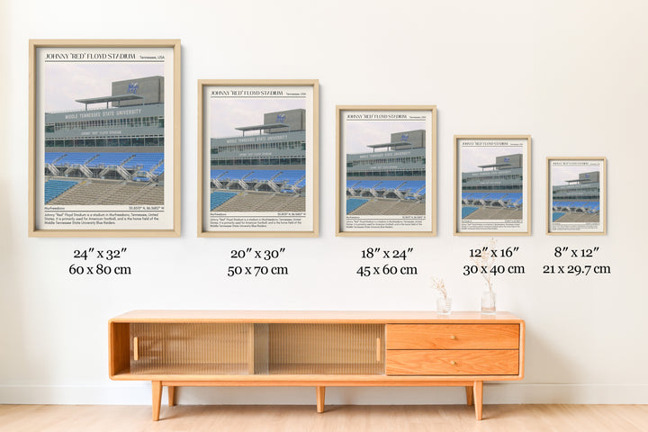 Johnny "Red" Floyd Stadium Football Minimal Wall Art