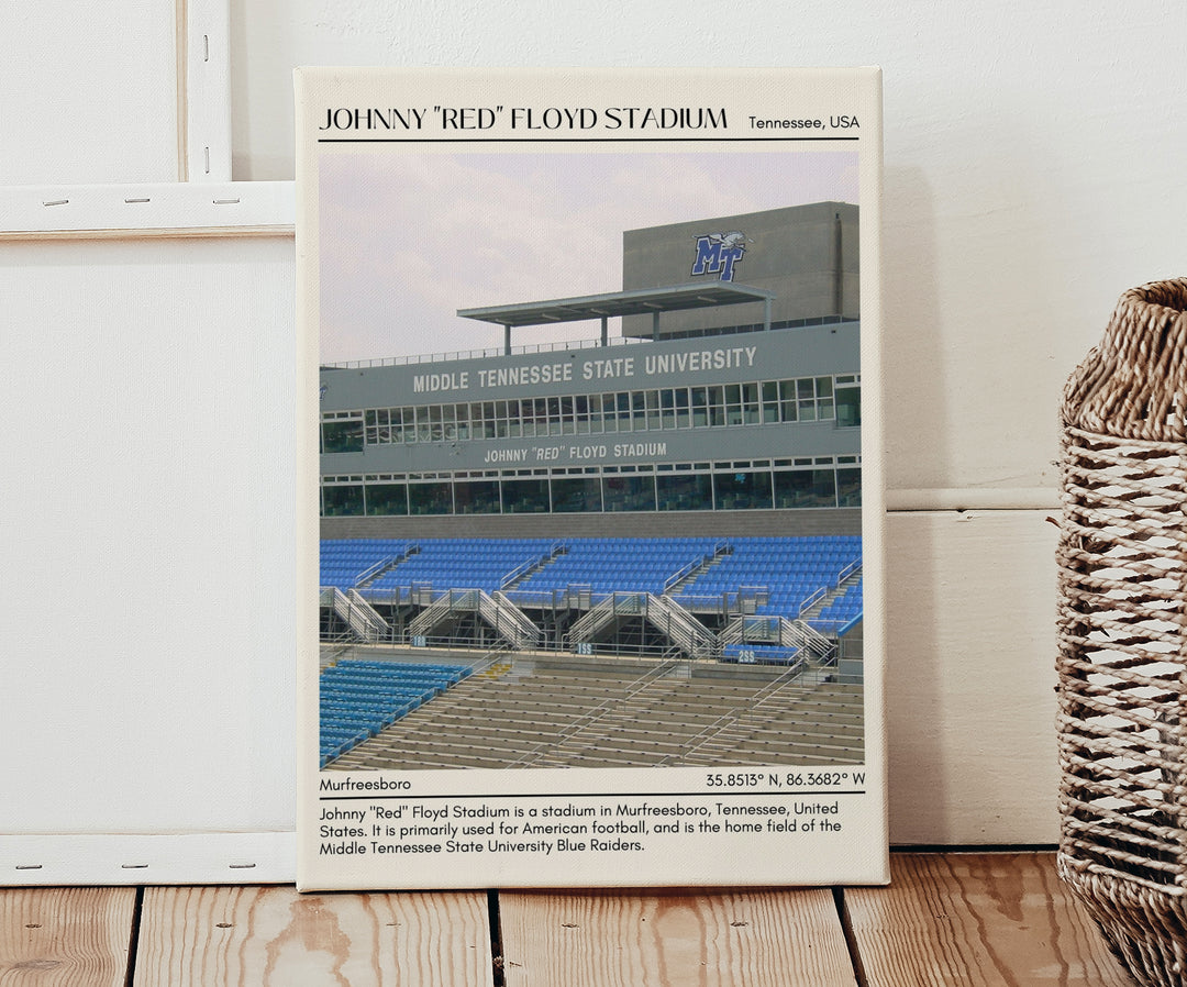 Johnny "Red" Floyd Stadium Football Minimal Wall Art