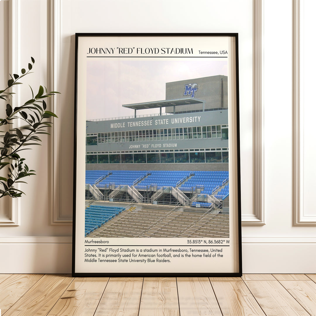 Johnny "Red" Floyd Stadium Football Minimal Wall Art