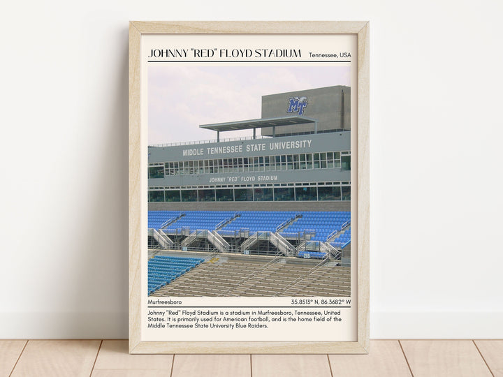 Johnny "Red" Floyd Stadium Football Minimal Wall Art