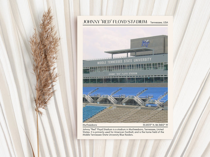 Johnny "Red" Floyd Stadium Football Minimal Wall Art