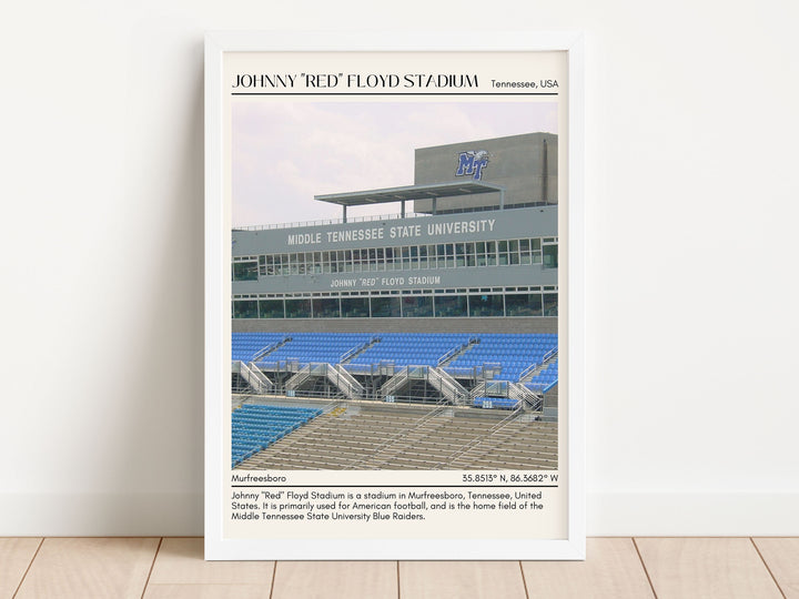 Johnny "Red" Floyd Stadium Football Minimal Wall Art