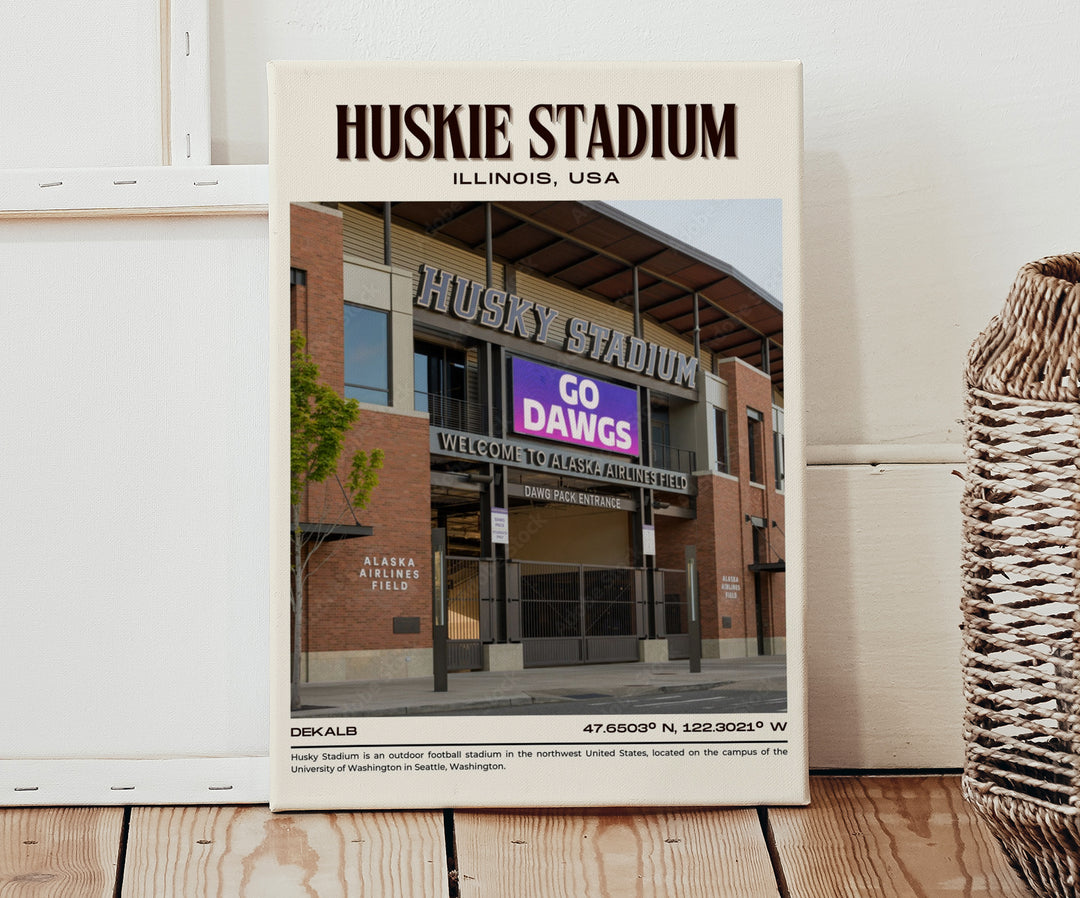 Huskie Stadium Football Retro Wall Art