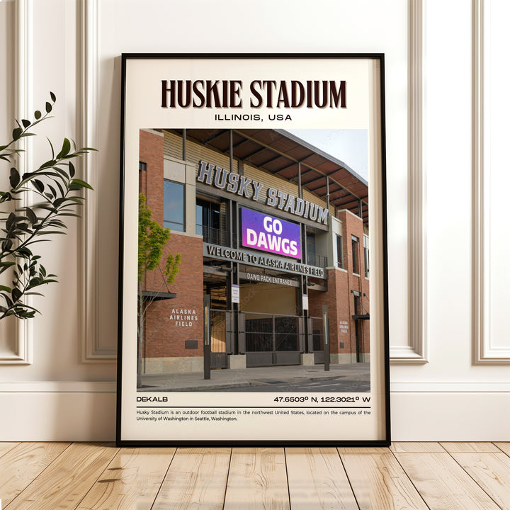 Huskie Stadium Football Retro Wall Art