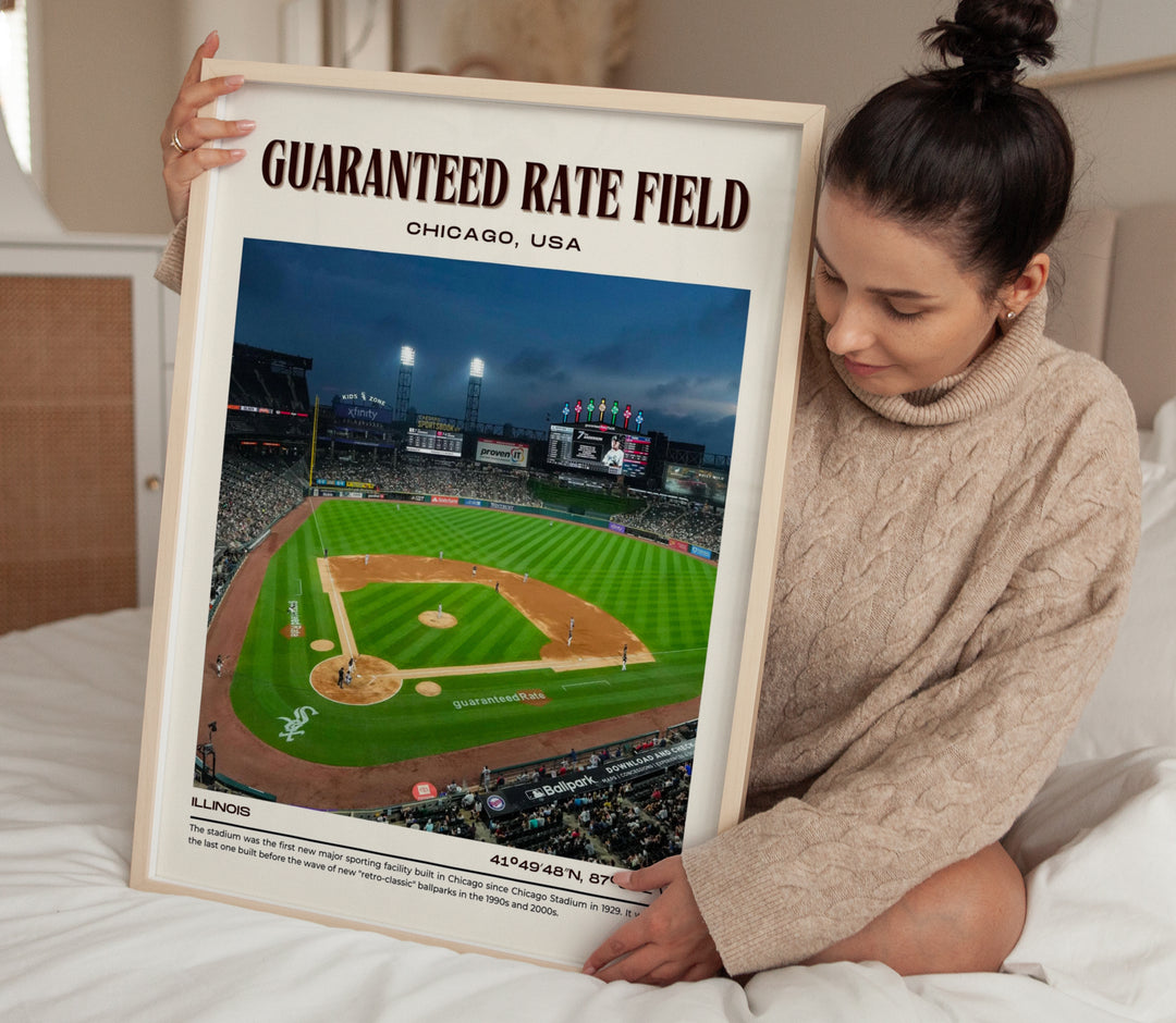 Guaranteed Rate Field Stadium Baseball Retro Wall Art