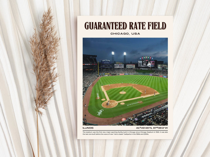 Guaranteed Rate Field Stadium Baseball Retro Wall Art