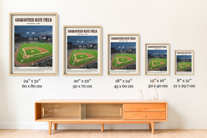 Guaranteed Rate Field Stadium Baseball Retro Wall Art