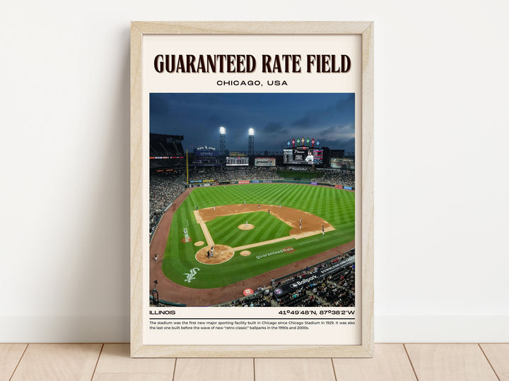 Guaranteed Rate Field Stadium Baseball Retro Wall Art