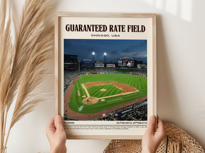 Guaranteed Rate Field Stadium Baseball Retro Wall Art