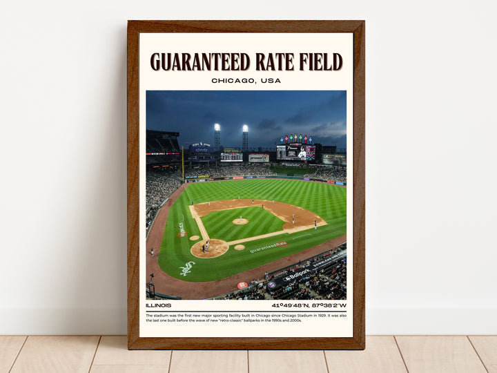 Guaranteed Rate Field Stadium Baseball Retro Wall Art