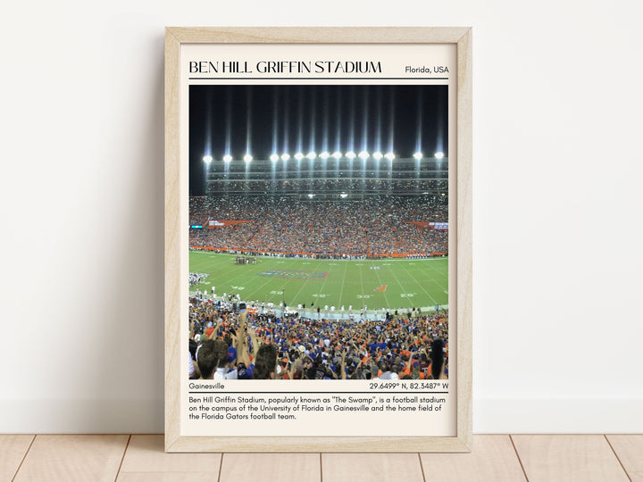 Ben Hill Griffin Stadium Football Minimal Wall Art