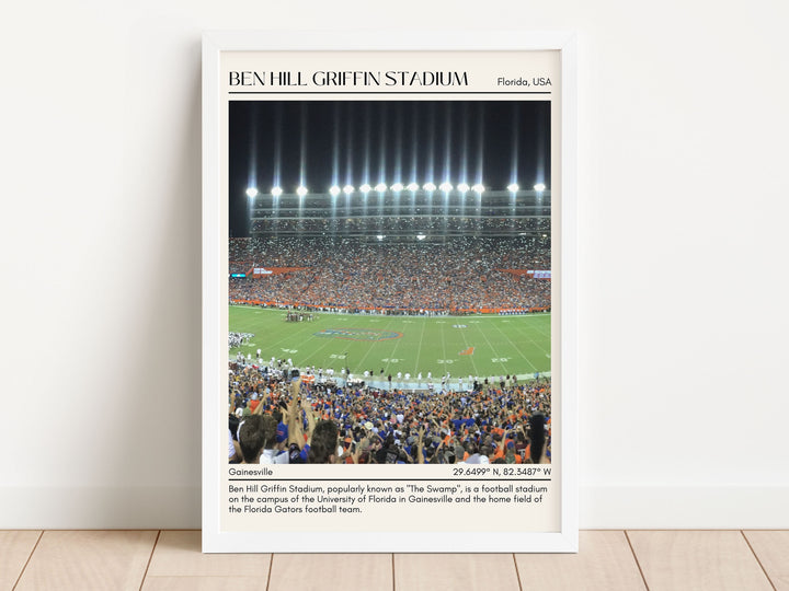 Ben Hill Griffin Stadium Football Minimal Wall Art