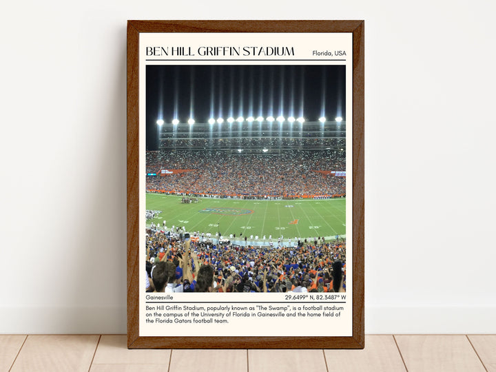 Ben Hill Griffin Stadium Football Minimal Wall Art