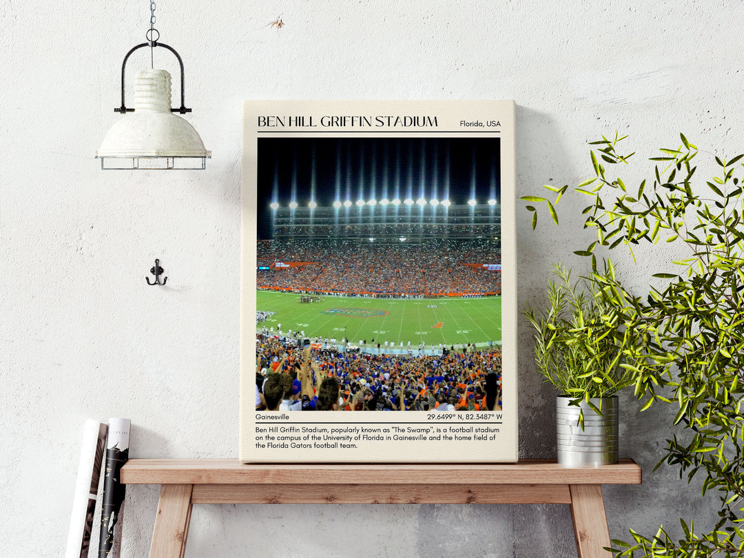 Ben Hill Griffin Stadium Football Minimal Wall Art