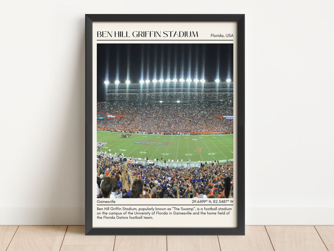 Ben Hill Griffin Stadium Football Minimal Wall Art