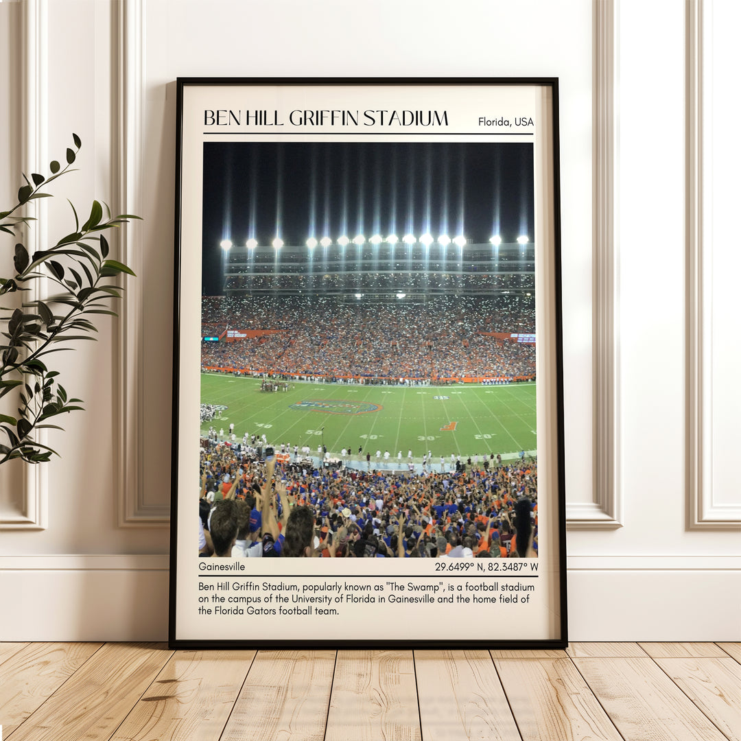 Ben Hill Griffin Stadium Football Minimal Wall Art