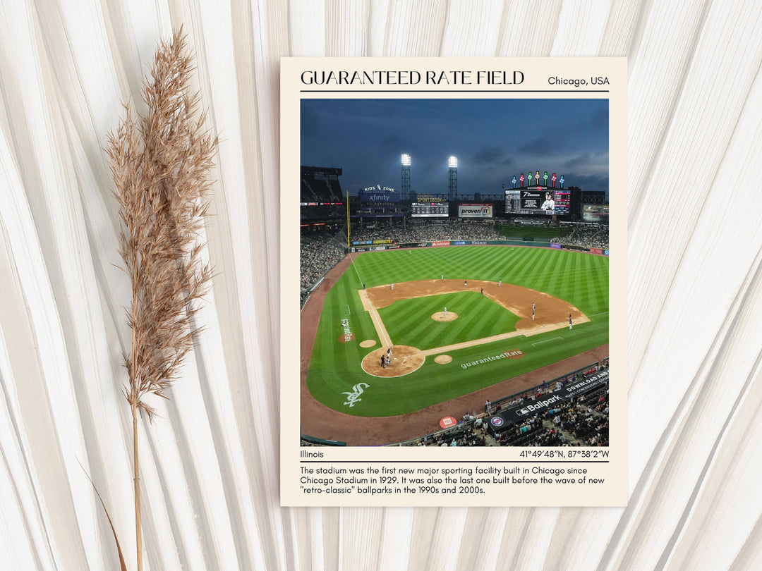 Guaranteed Rate Field Stadium Baseball Minimal Wall Art