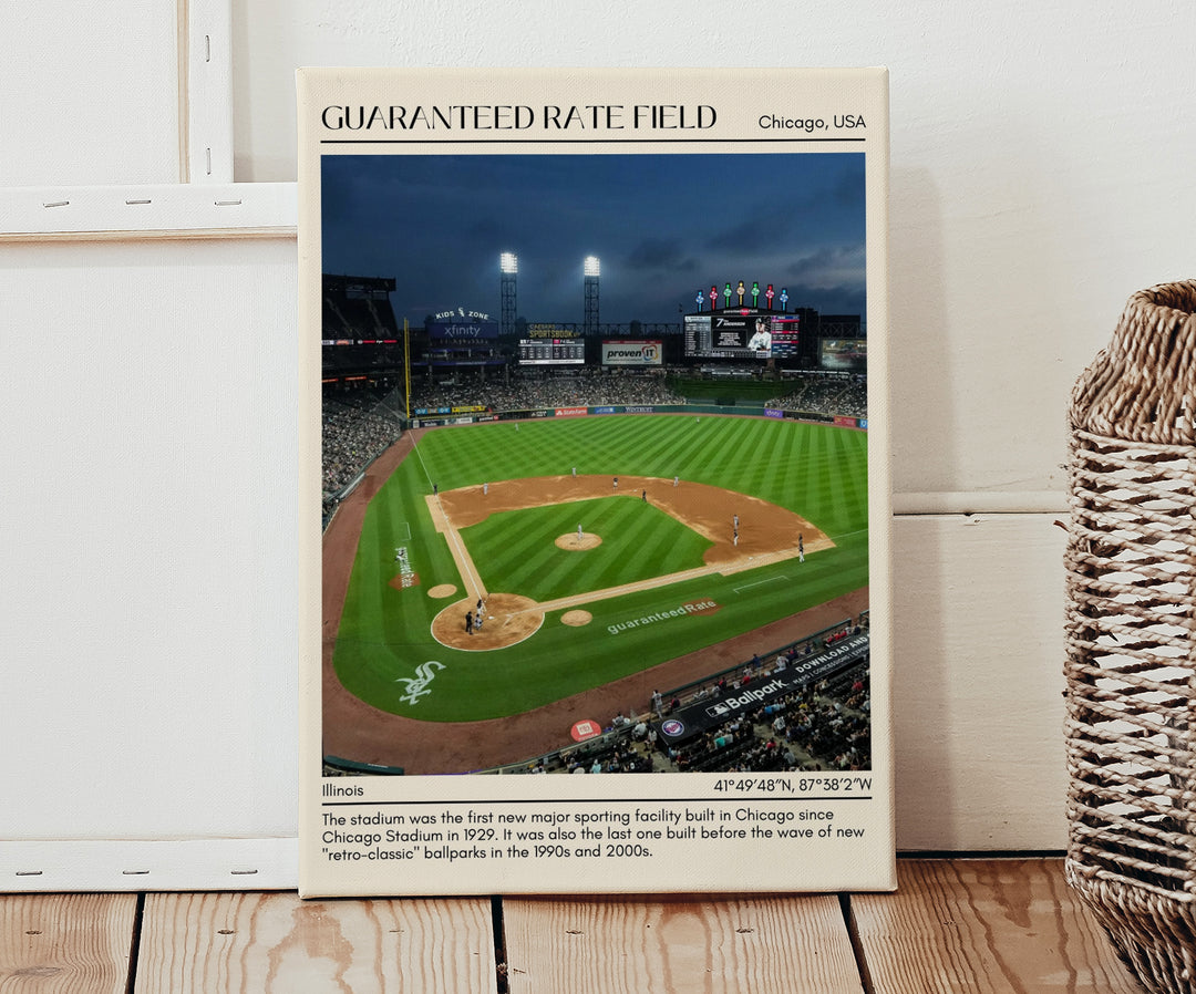 Guaranteed Rate Field Stadium Baseball Minimal Wall Art