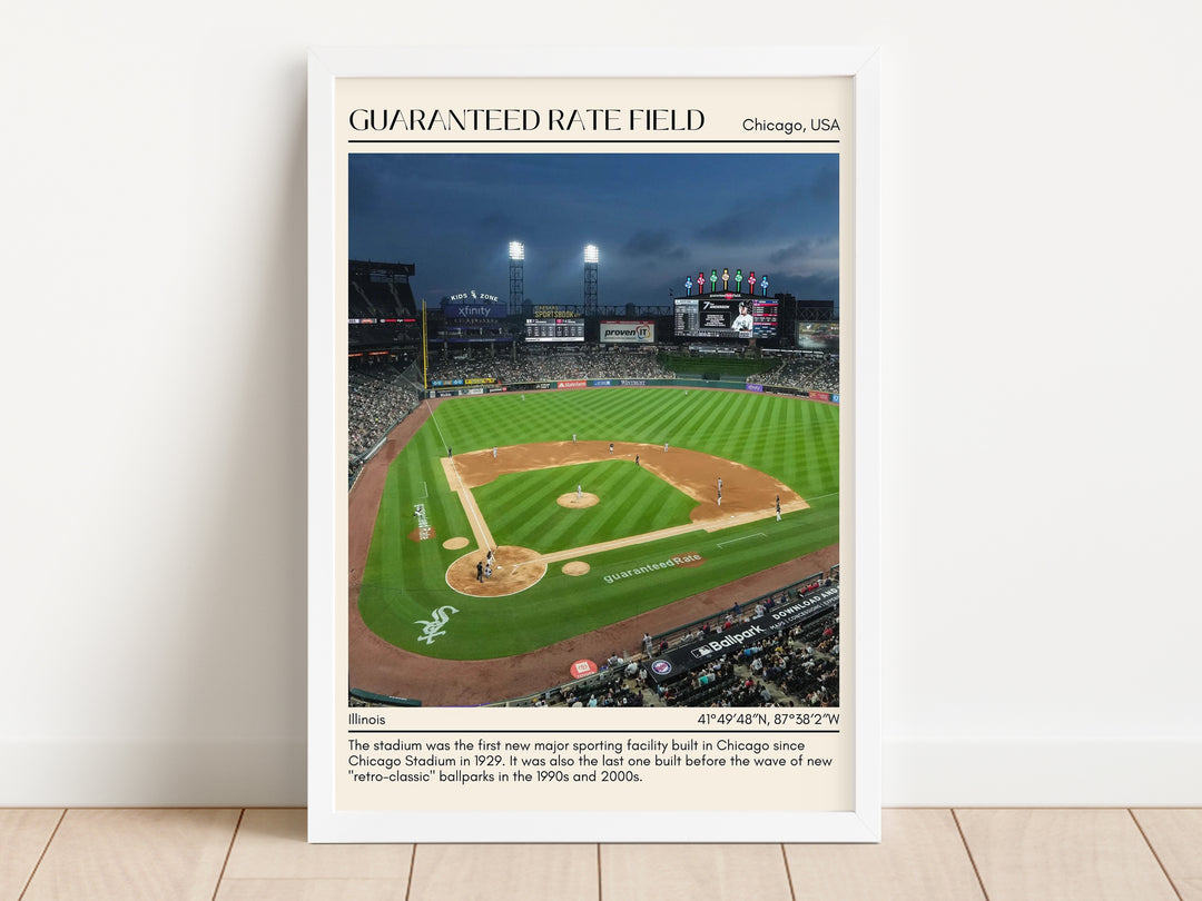 Guaranteed Rate Field Stadium Baseball Minimal Wall Art