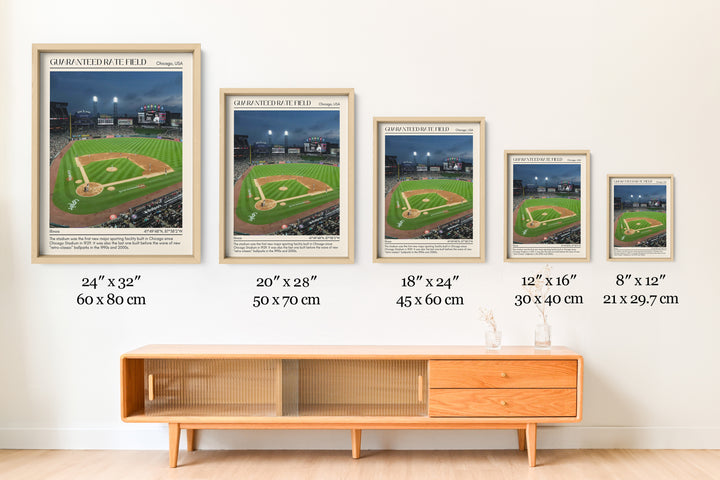 Guaranteed Rate Field Stadium Baseball Minimal Wall Art