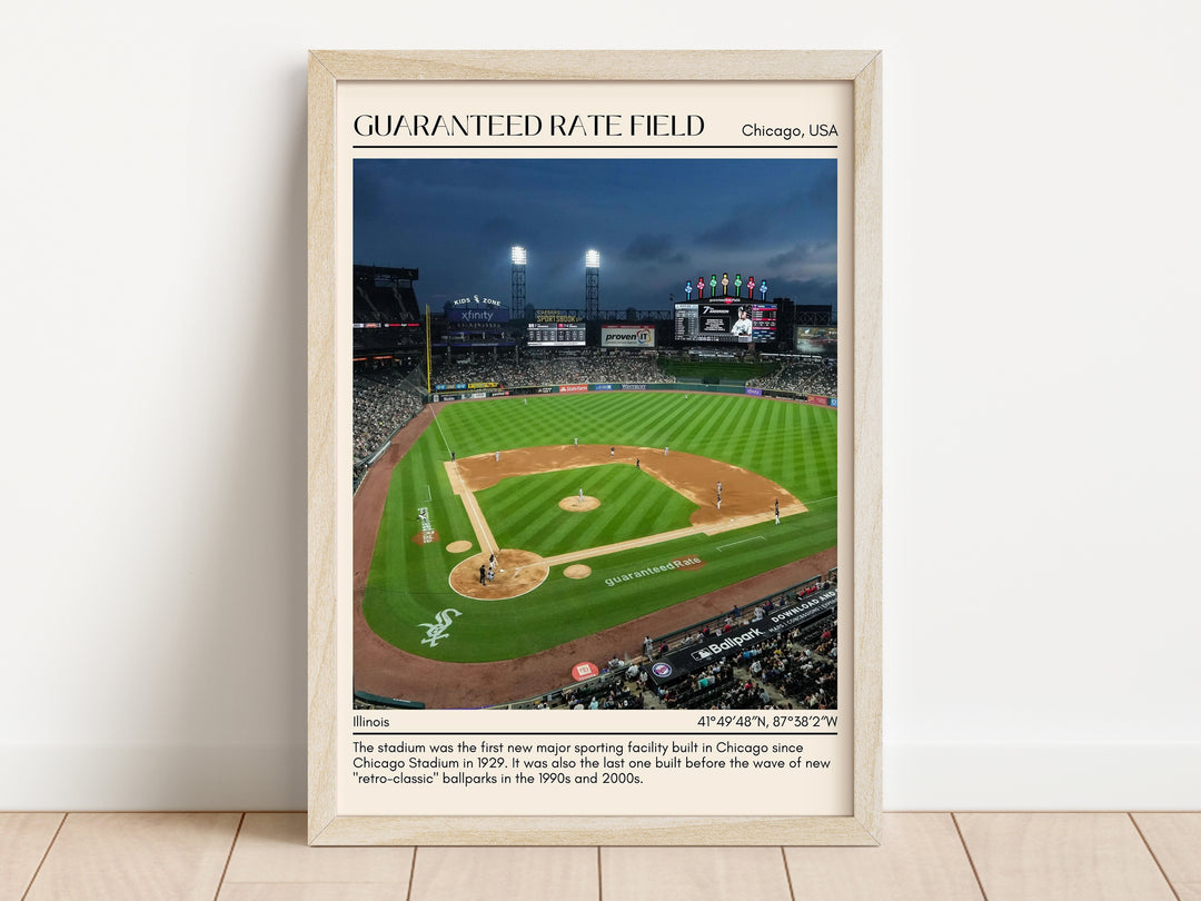 Guaranteed Rate Field Stadium Baseball Minimal Wall Art