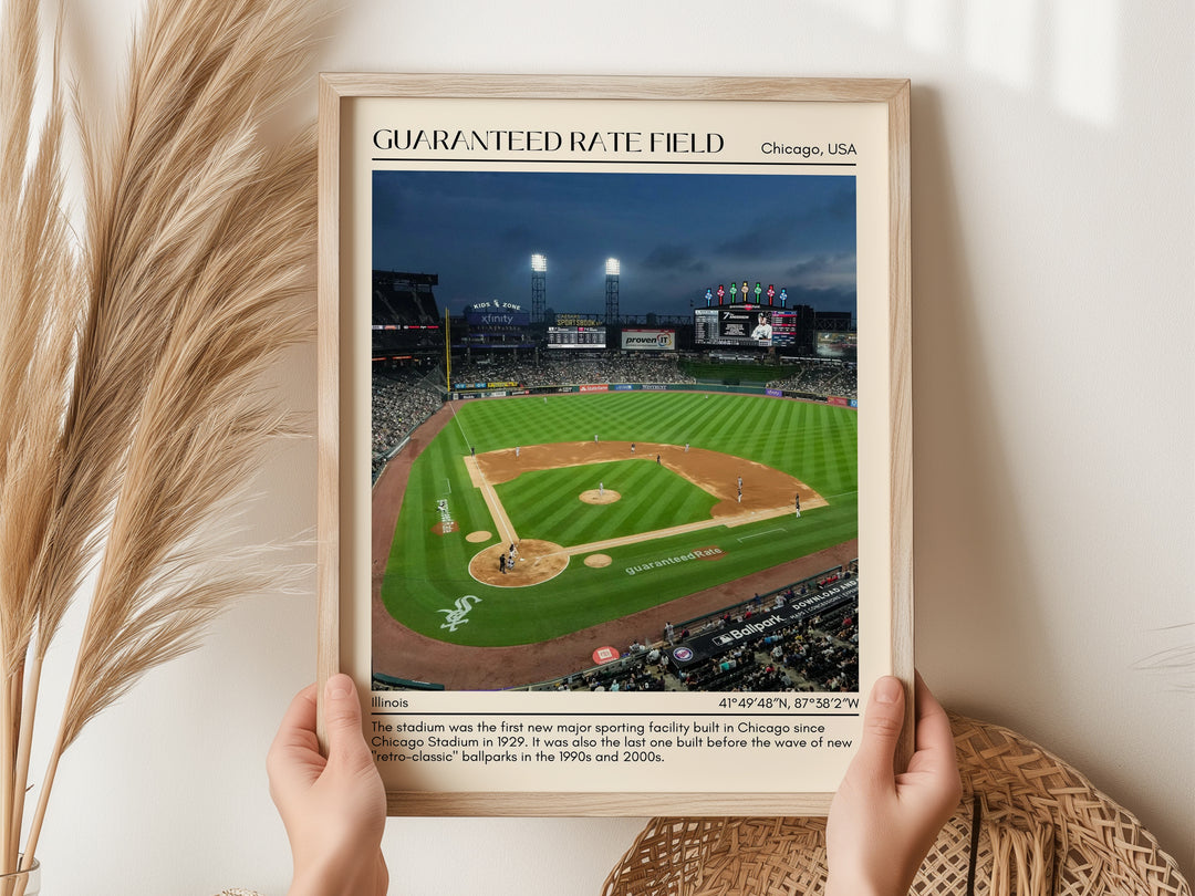 Guaranteed Rate Field Stadium Baseball Minimal Wall Art