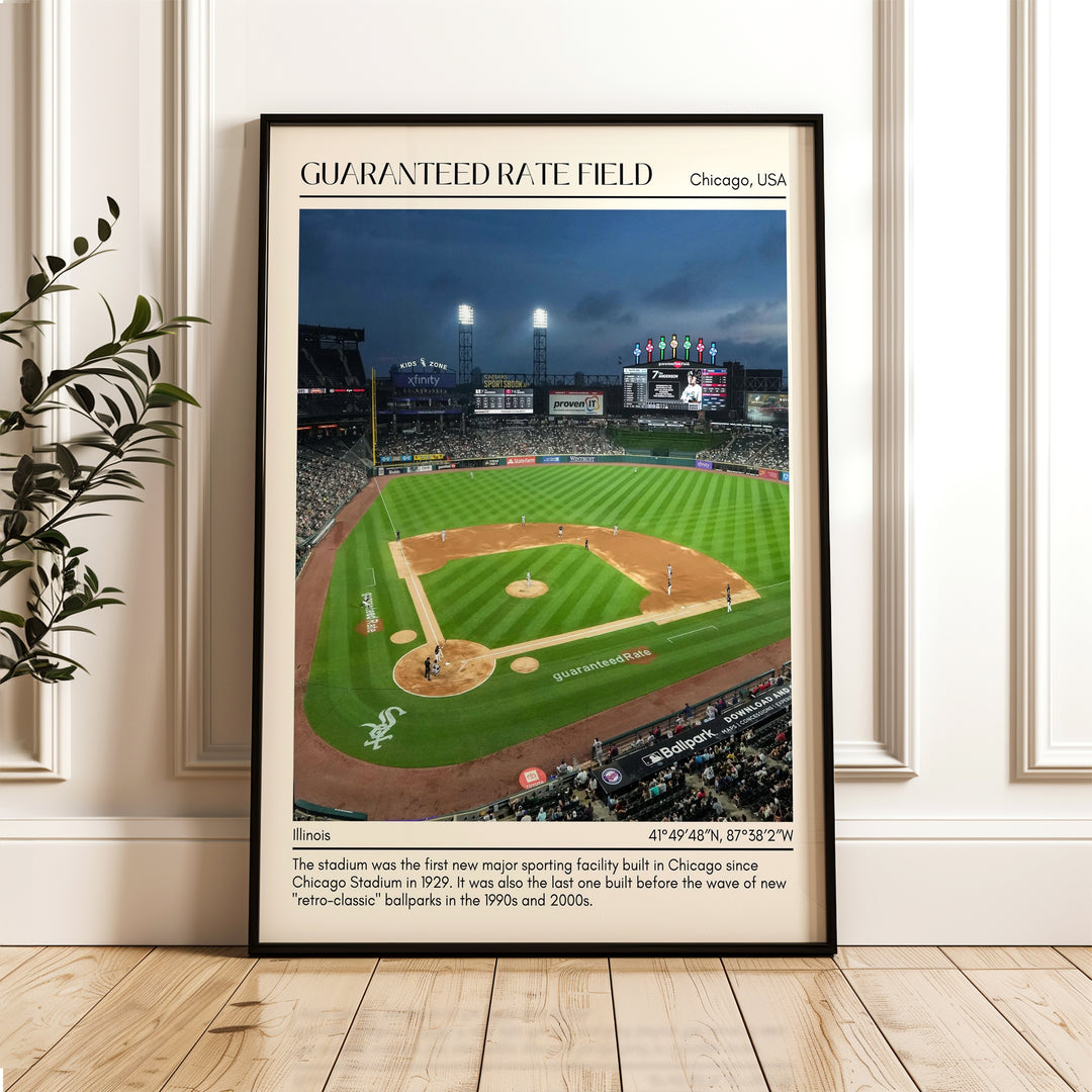 Guaranteed Rate Field Stadium Baseball Minimal Wall Art