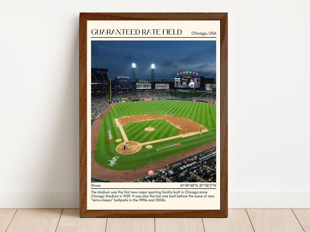 Guaranteed Rate Field Stadium Baseball Minimal Wall Art