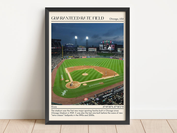 Guaranteed Rate Field Stadium Baseball Minimal Wall Art