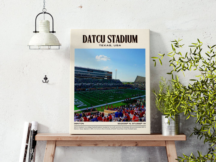 DATCU Stadium Football Retro Wall Art