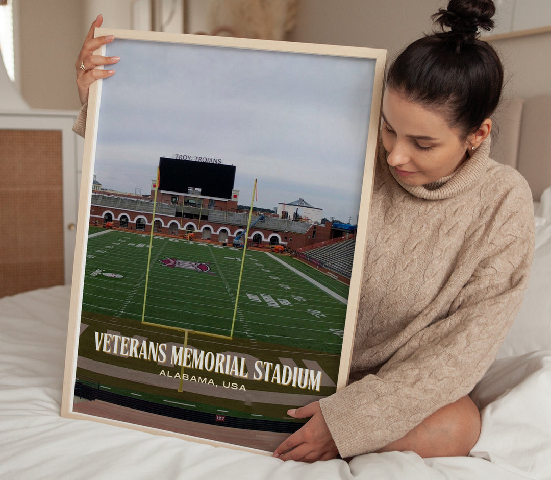 Veterans Memorial Stadium Football  Wall Art