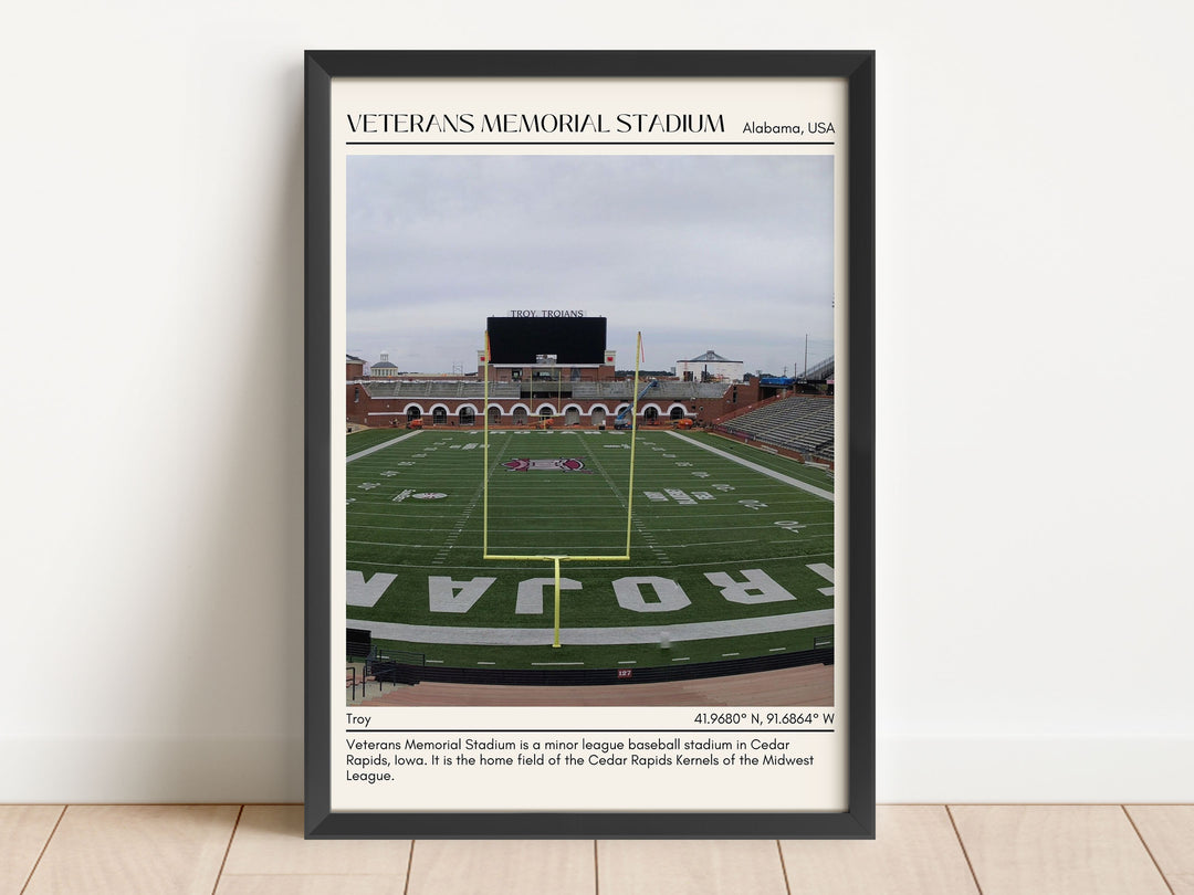 Veterans Memorial Stadium Football Minimal Wall Art