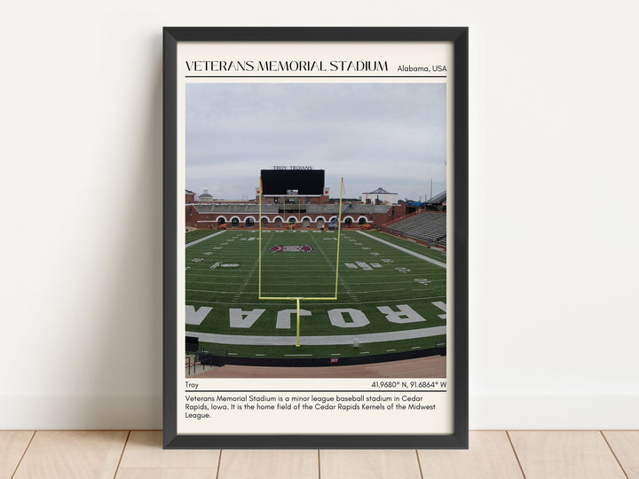 Veterans Memorial Stadium Football Minimal Wall Art