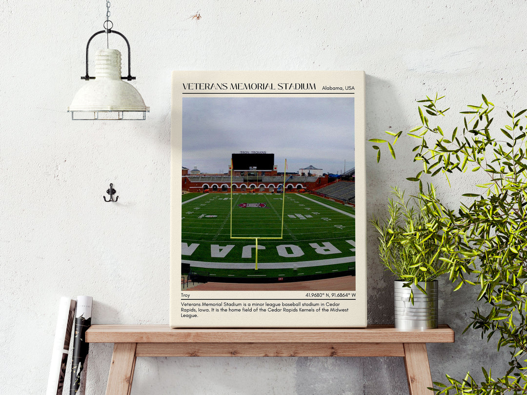 Veterans Memorial Stadium Football Minimal Wall Art