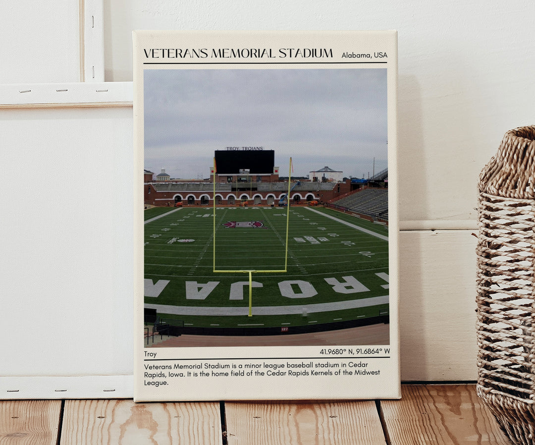 Veterans Memorial Stadium Football Minimal Wall Art