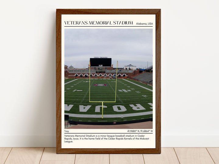 Veterans Memorial Stadium Football Minimal Wall Art